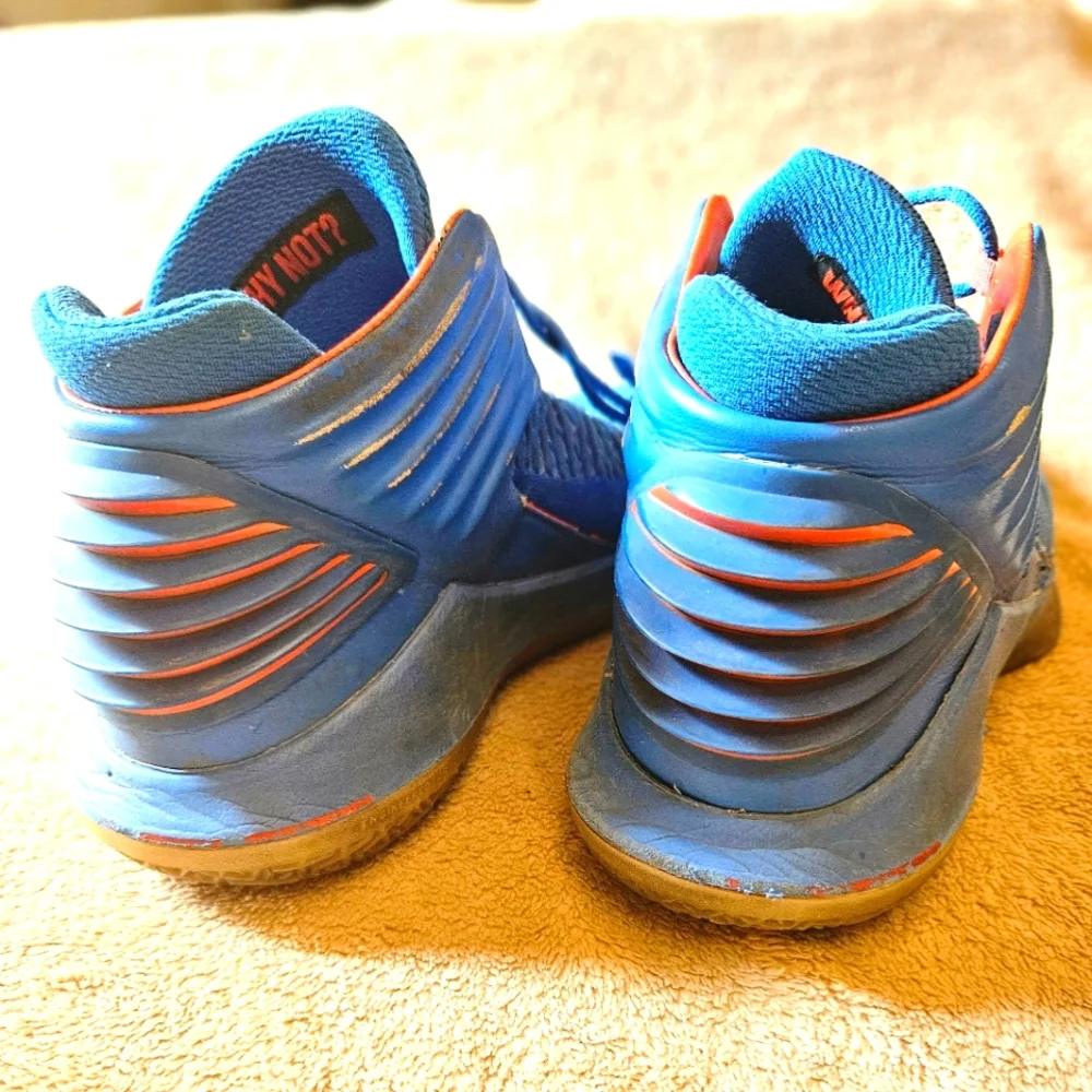 Jordan crafted by jordan  these air jordan 32 russell westbrook sneakers are part of the air jordan product line and designed with a  photo blue